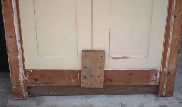 Double porte ancienne de placard, porte bois ancienne, grande porte vintage, porte d'intérieur