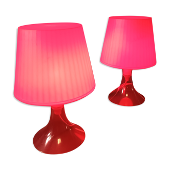 Red ikea lamps