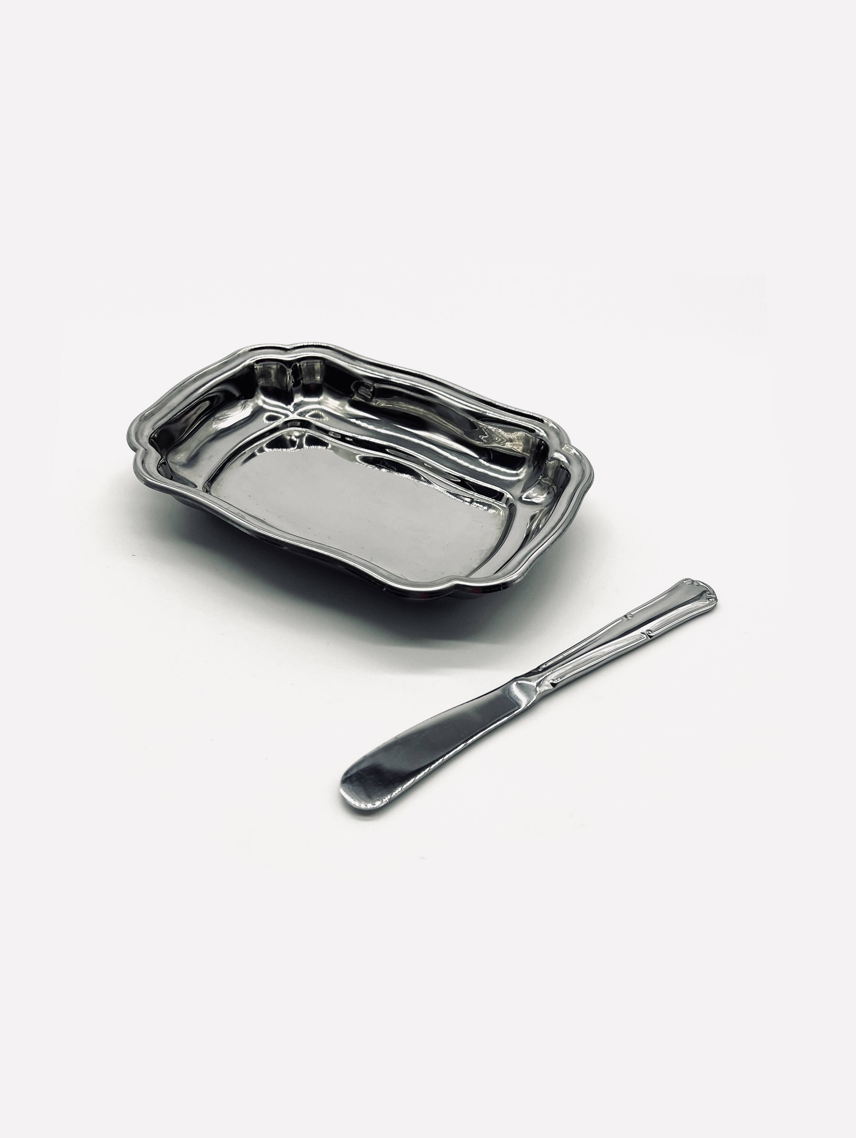 Stainless steel butter dish
