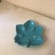 Turquoise earthenware candle holder and ashtray