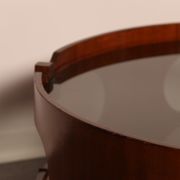 Round coffee table  Frame in plywood- top in smoked glass  Italy - 1960's