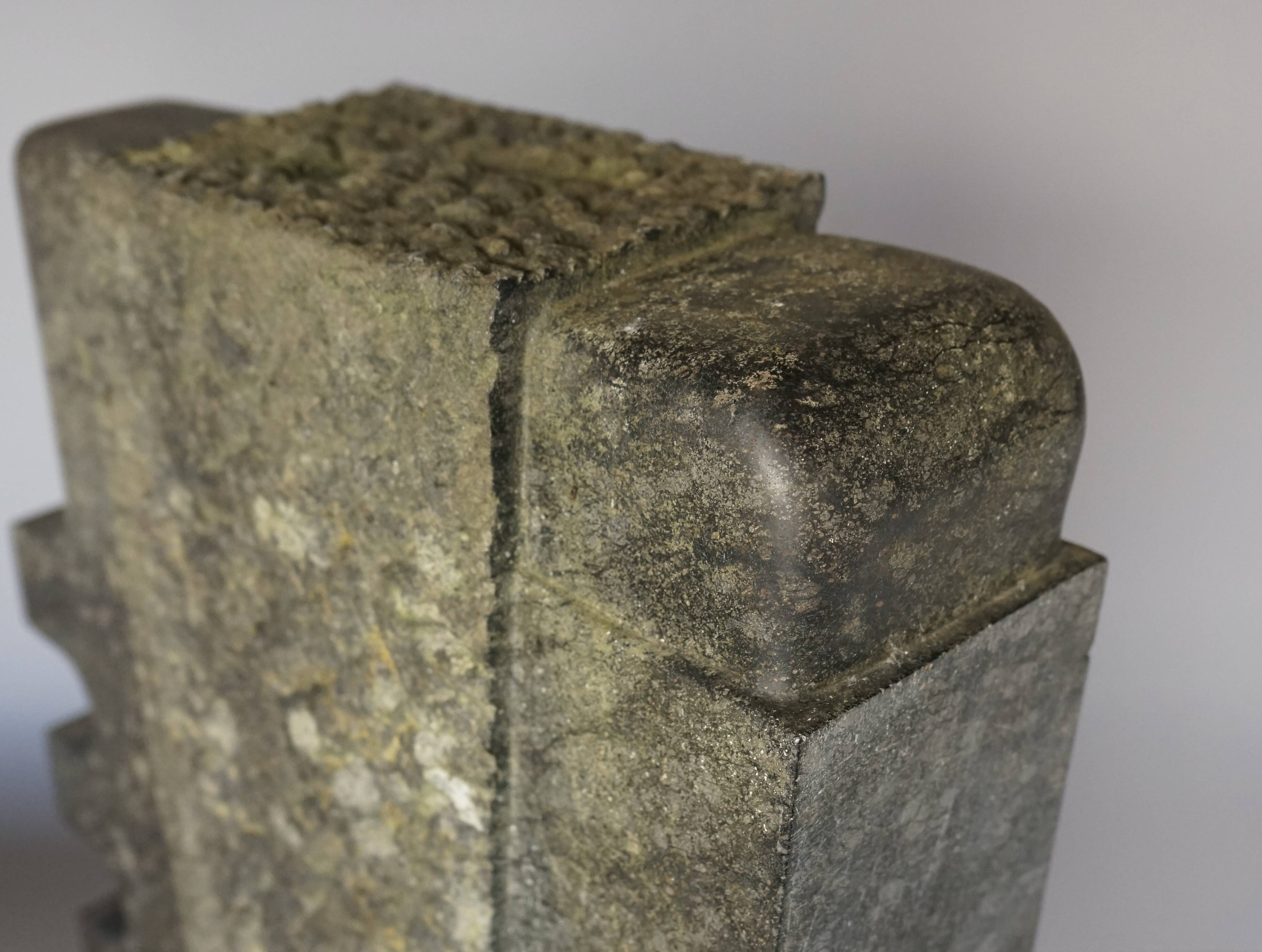 Abstract Brutalist stone sculpture. 1970s