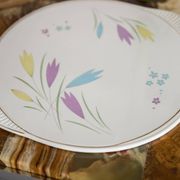 Decorative plate with vintage flowers from the mid-century, Germany, 1970s.