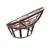 Bamboo and wicker love seat with footrest