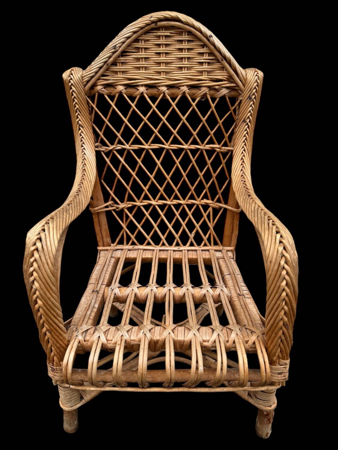1950s Rattan Child's Armchair
