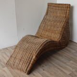 Vintage chaise longue "Karlskrona" in rattan by Carl Öjerstam, 1990