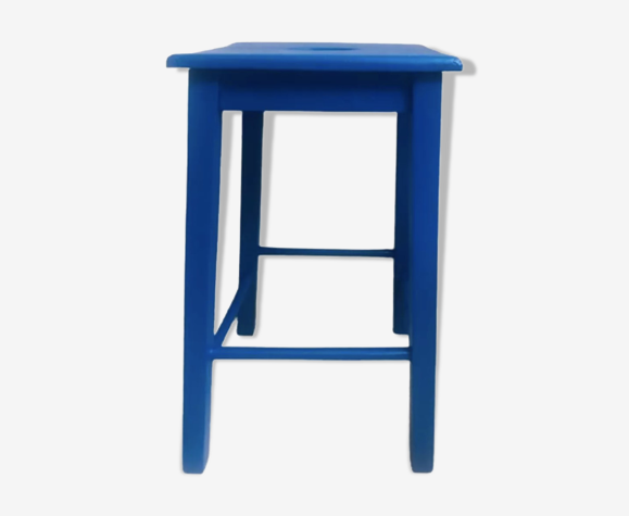 Tabouret de peintre vintage bleu