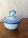 Powder pot or sugar bowl in Couleuvre porcelain, Rouen decoration - 1930