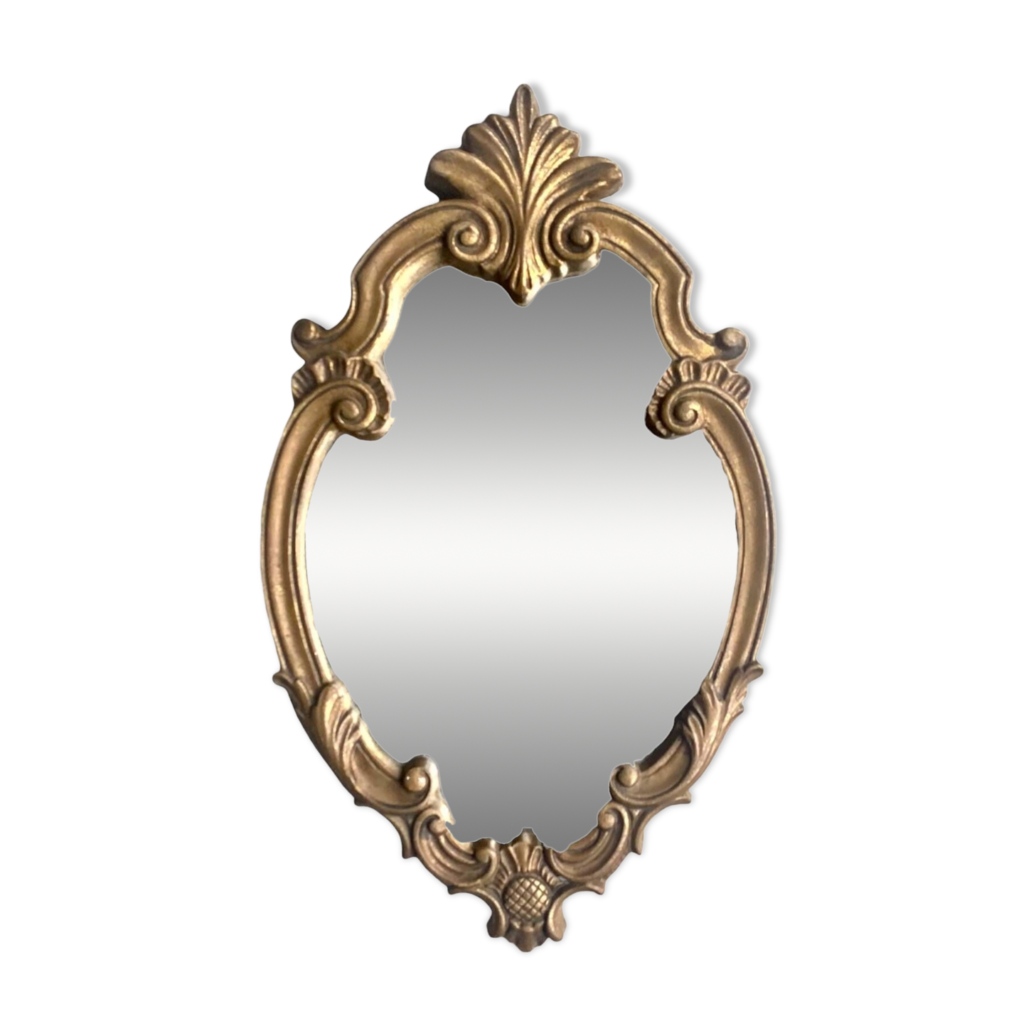 Vintage wall mirror in gold resin