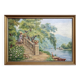 Tableau huile sur toile représentant une scène romantique