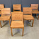 Vintage teak dining chairs set of 6 - 1980s