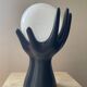 Hand lamp from the 70s in ceramic and opaline