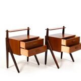 Pair of Teak Nightstands by Sigfred Omann for Ølholm 1960s