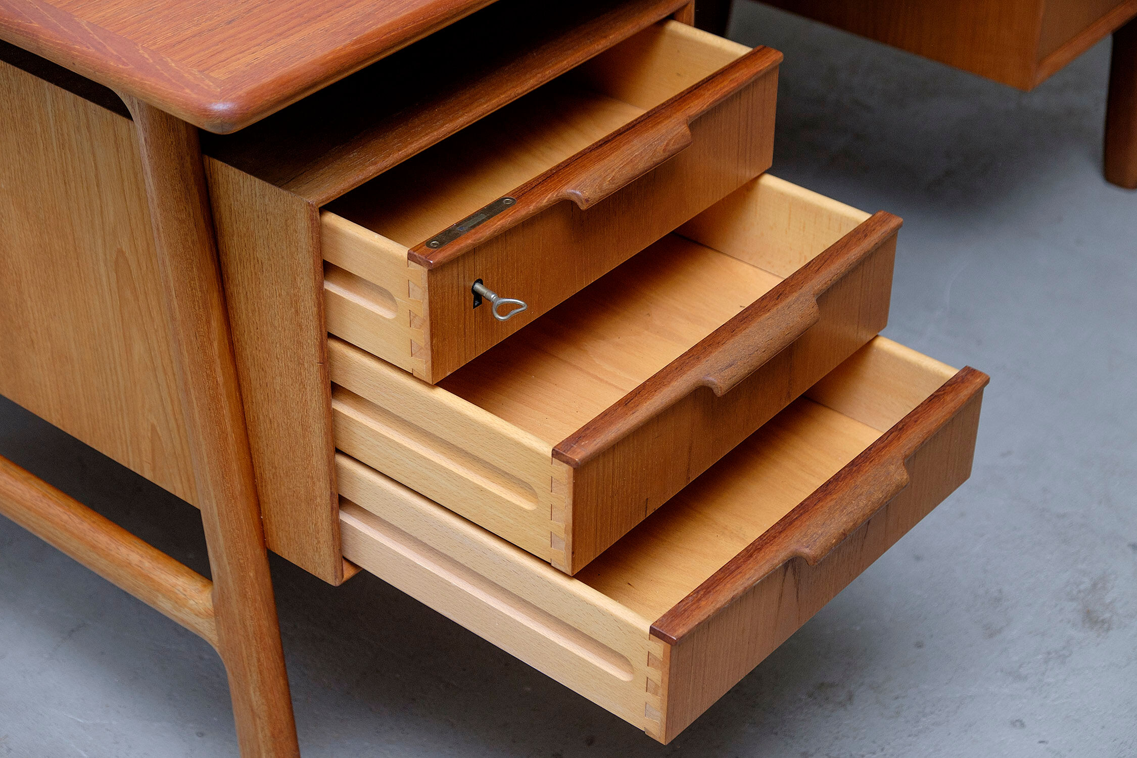 Model 75 teak desk by Omann Jun, 1960