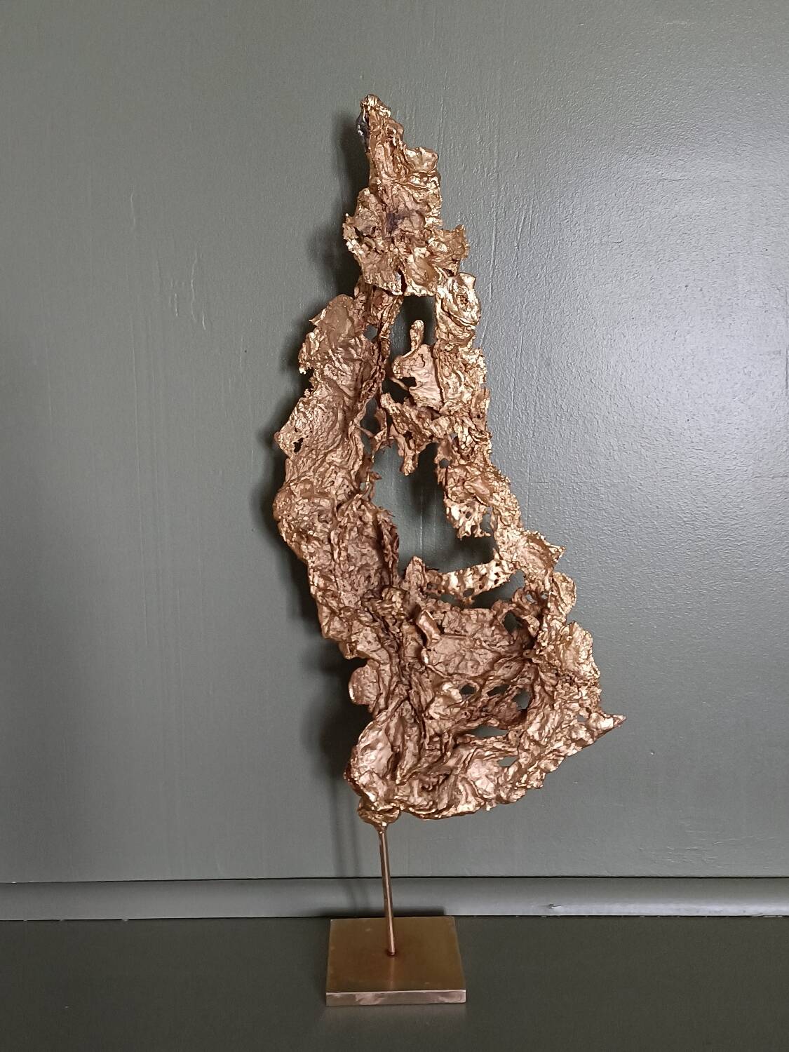 Brutalist brass sculpture, Philippe Cheverny, 1970