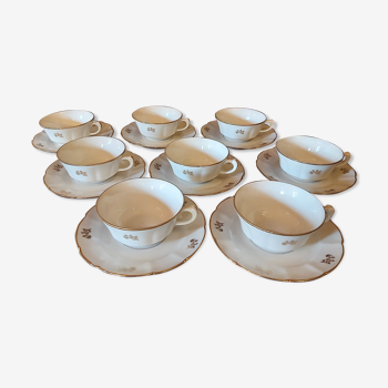 8 tasses porcelaine de Limoges