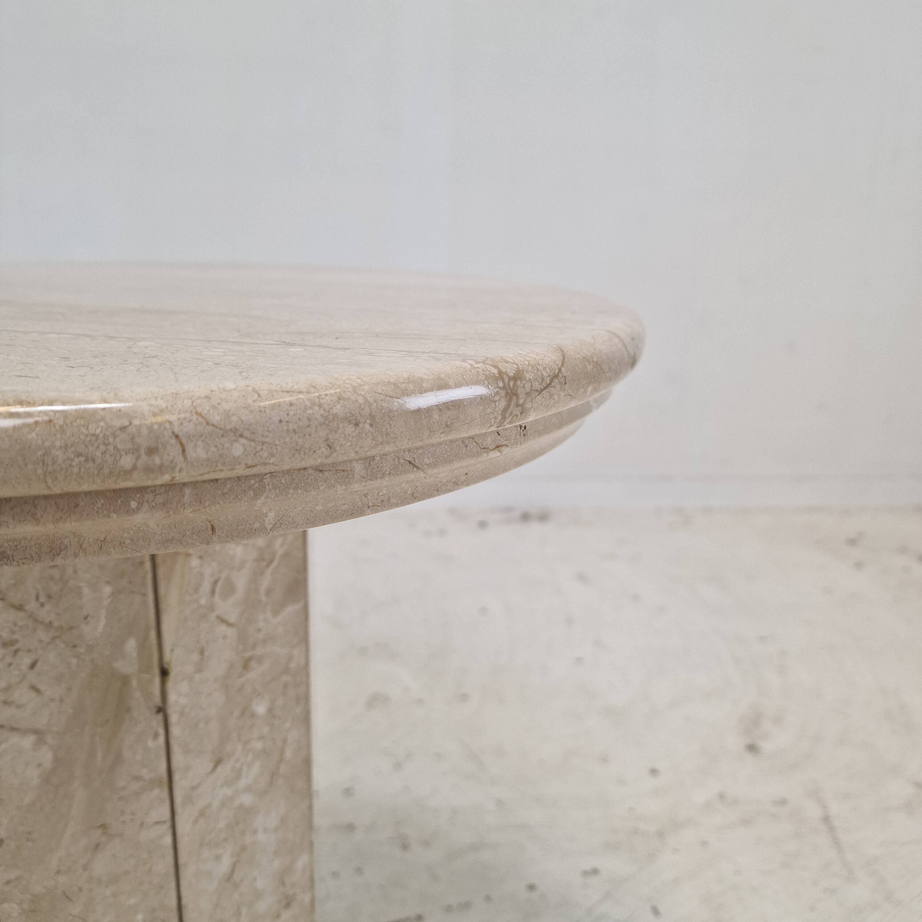 Set of 2 Italian Travertine Pedestals or Side Tables, 1980s
