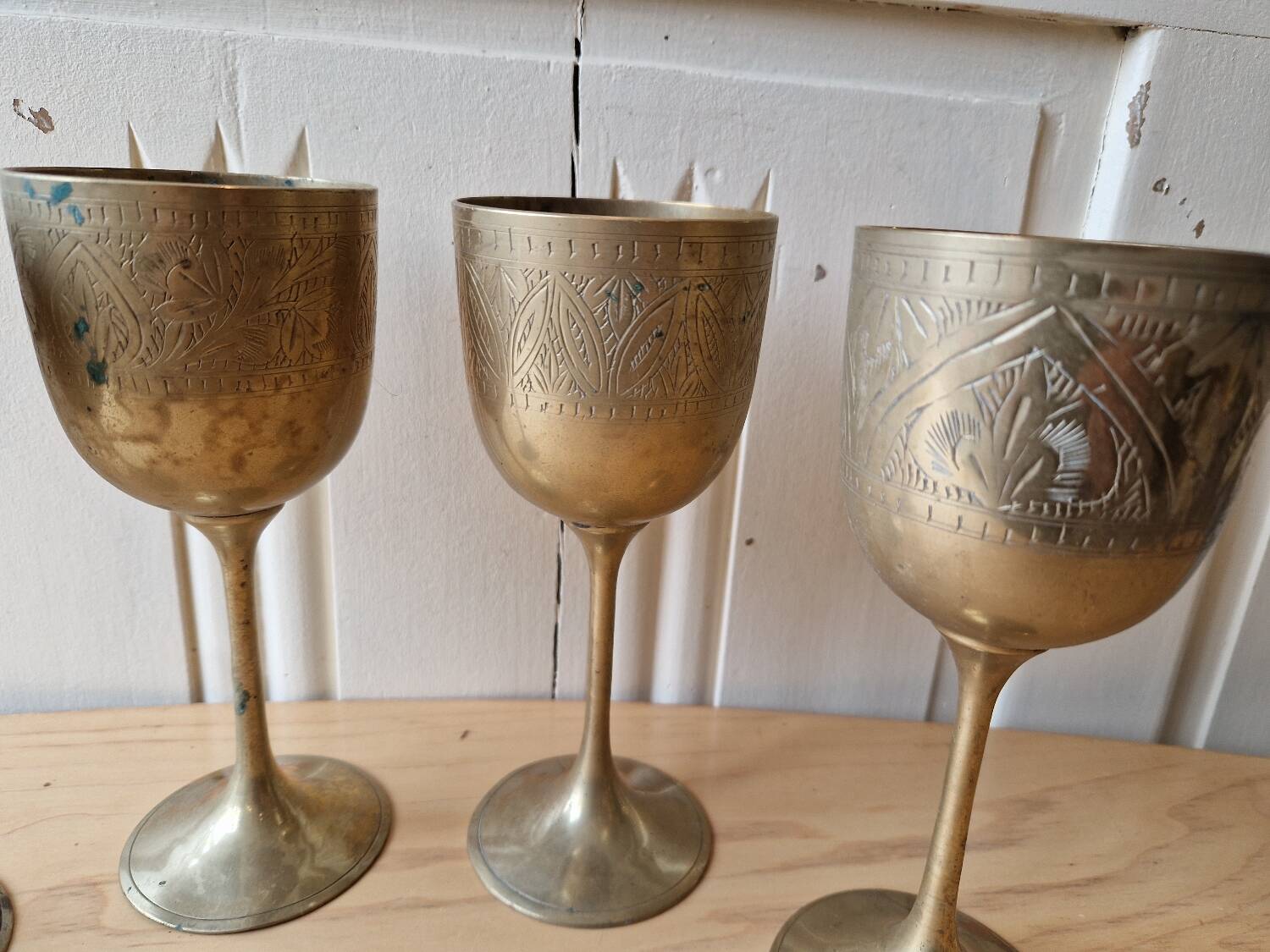 Lot De 4 Calisse Verre En Laiton