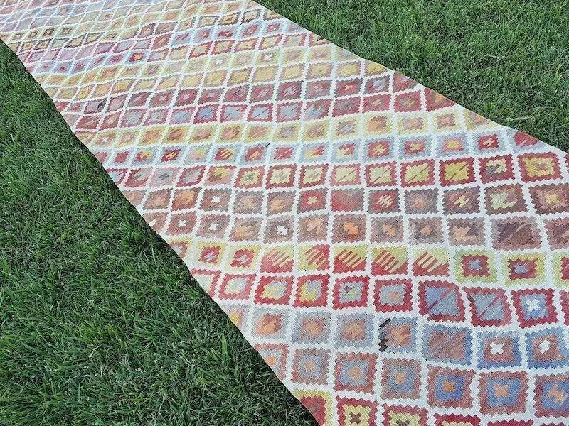 Vintage Turkish hallway rug 100x495 cm