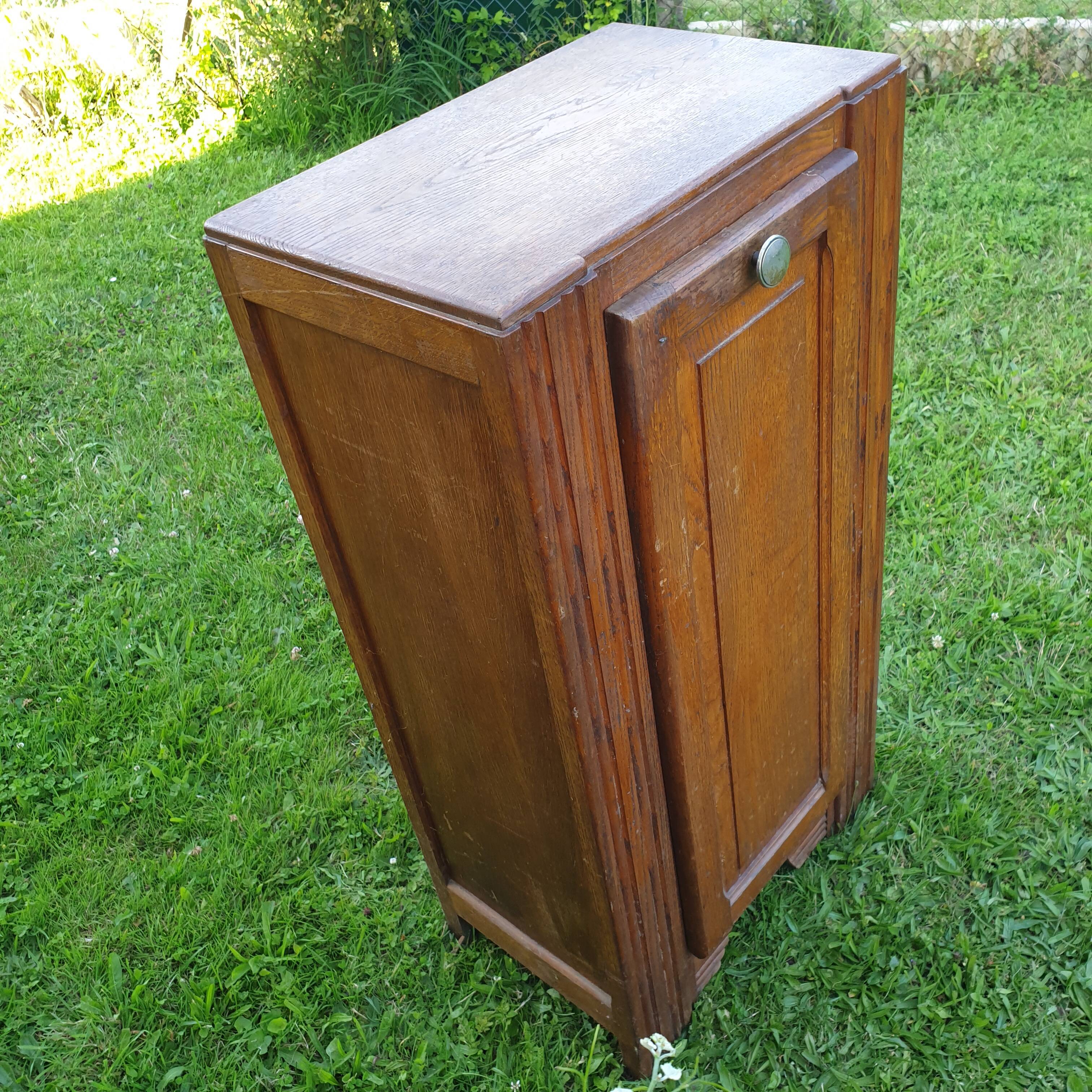 Solid wooden (oak) bread basket, Art Deco breadh