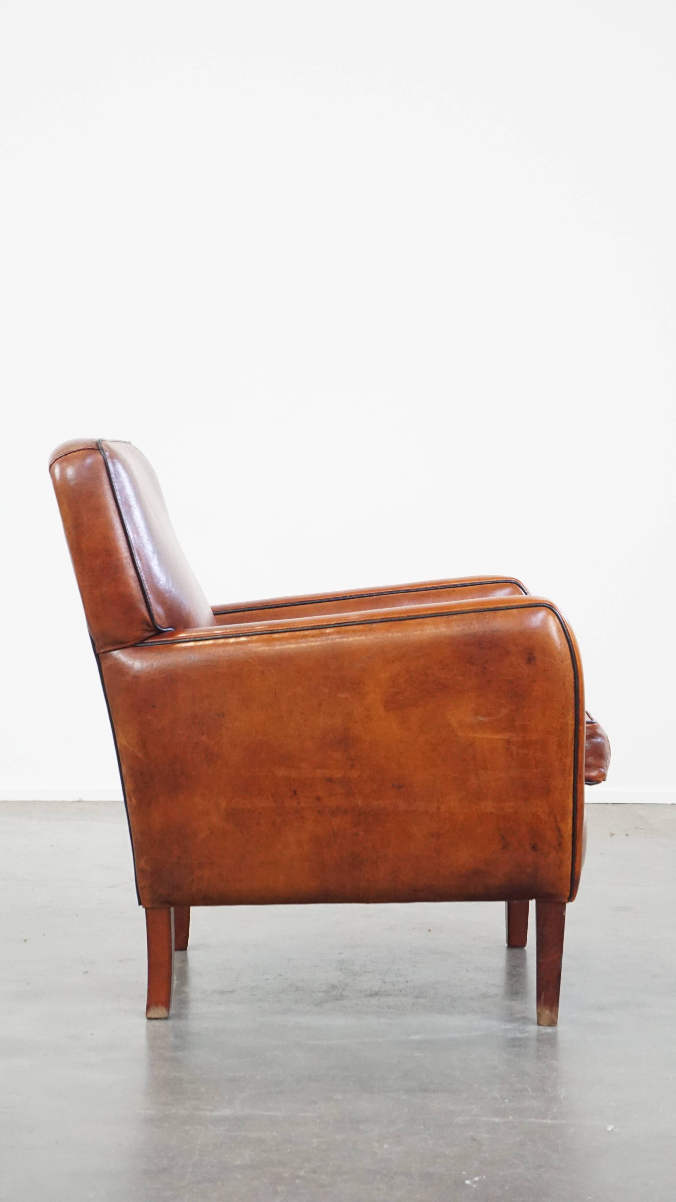 Sheepskin leather armchair