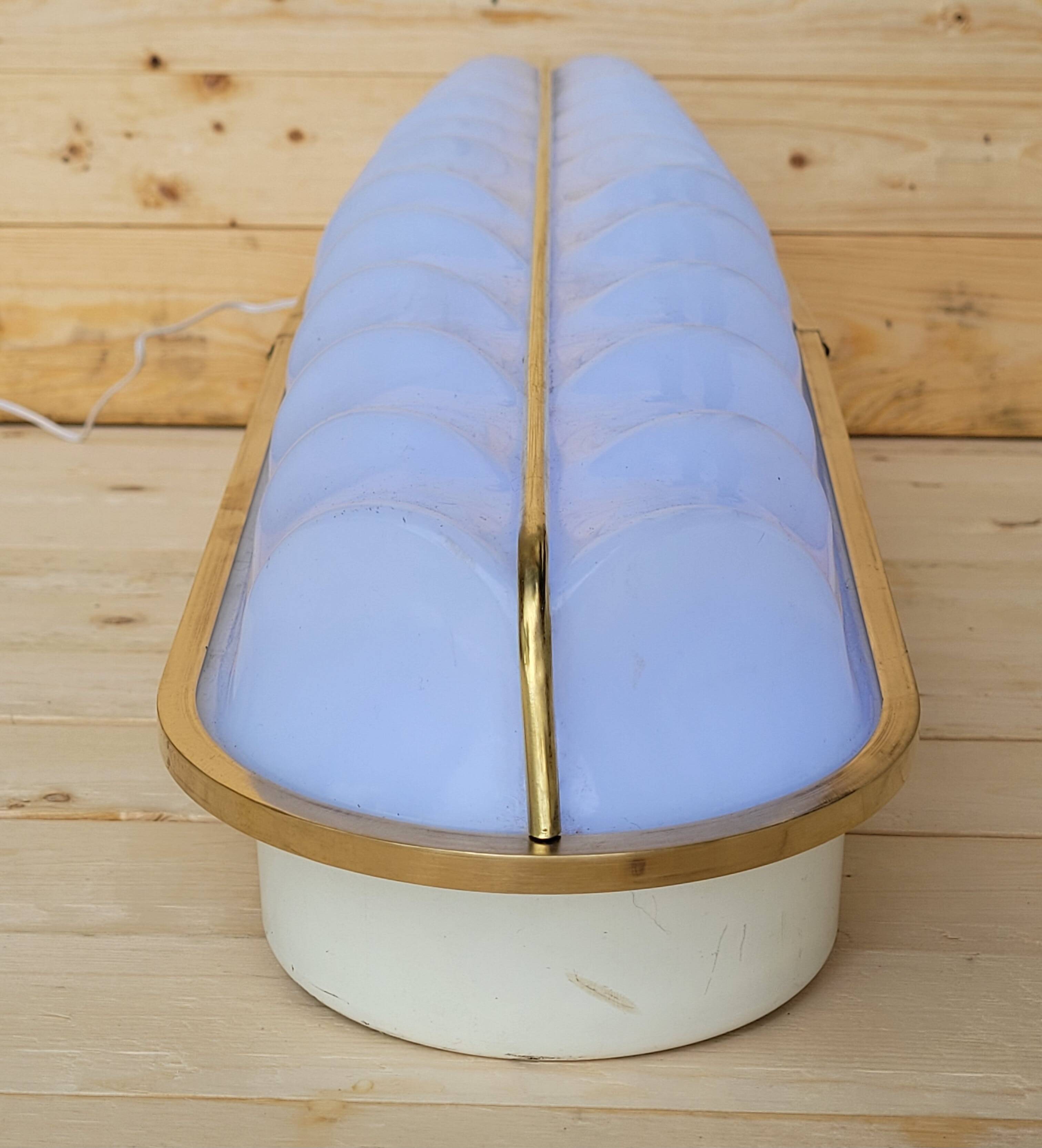 Large Stilux cinema wall lamp Art Deco Italy herringbone pattern