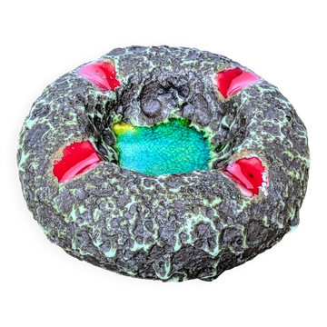 ceramic ashtray – France, 1960s – volcanic enamel