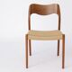 Niels Otto Møller Model 71 Chair (with repair) in Teak with New Danish Cord