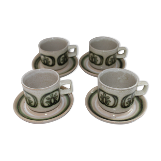 Set of 4 Cups with coffee or tea made in England