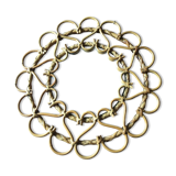 Round rattan mirror circa 1970 made in France