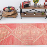 Red vintage runner rug, 91x341cm