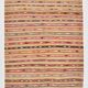 6x8 Khaki & Red Striped Pattern Vintage Kilim Rug, 183x239Cm