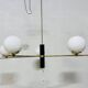Lampadario con sfere opaline bianche, anni '60