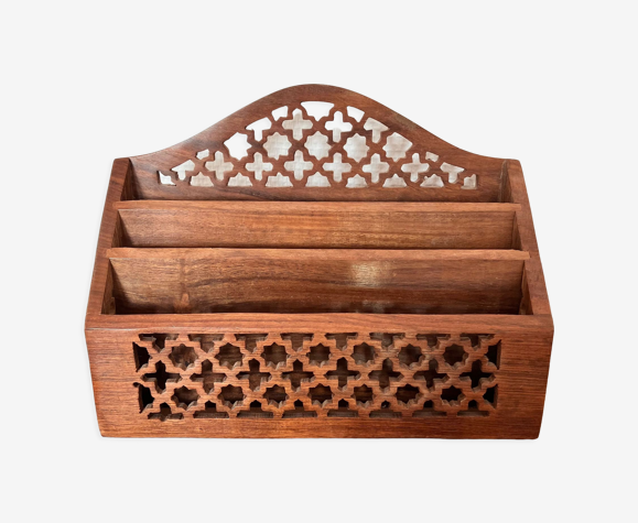 Porte-courrier indien en bois