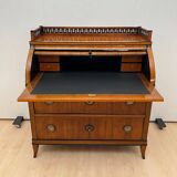 Biedermeier Roll-Top Desk in Cherry Veneer and Brass, 1820