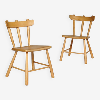 Pair of 40s pine chairs