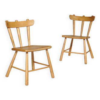 Pair of 40s pine chairs