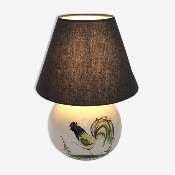 Lampe à poser avec abat-jour en faïence de Roanne signé dimension hauteur totale -38cm- diamètre -20