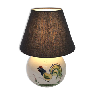 Lamp to install with lampshade in earthenware of Roanne signed dimension total height -38cm- diameter -20