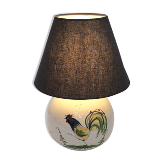 Lampe à poser avec abat-jour en faïence de Roanne signé dimension hauteur totale -38cm- diamètre -20