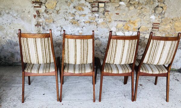 Ensemble de 4 chaises vintage en teck par R. Huber & Co., circa 1960