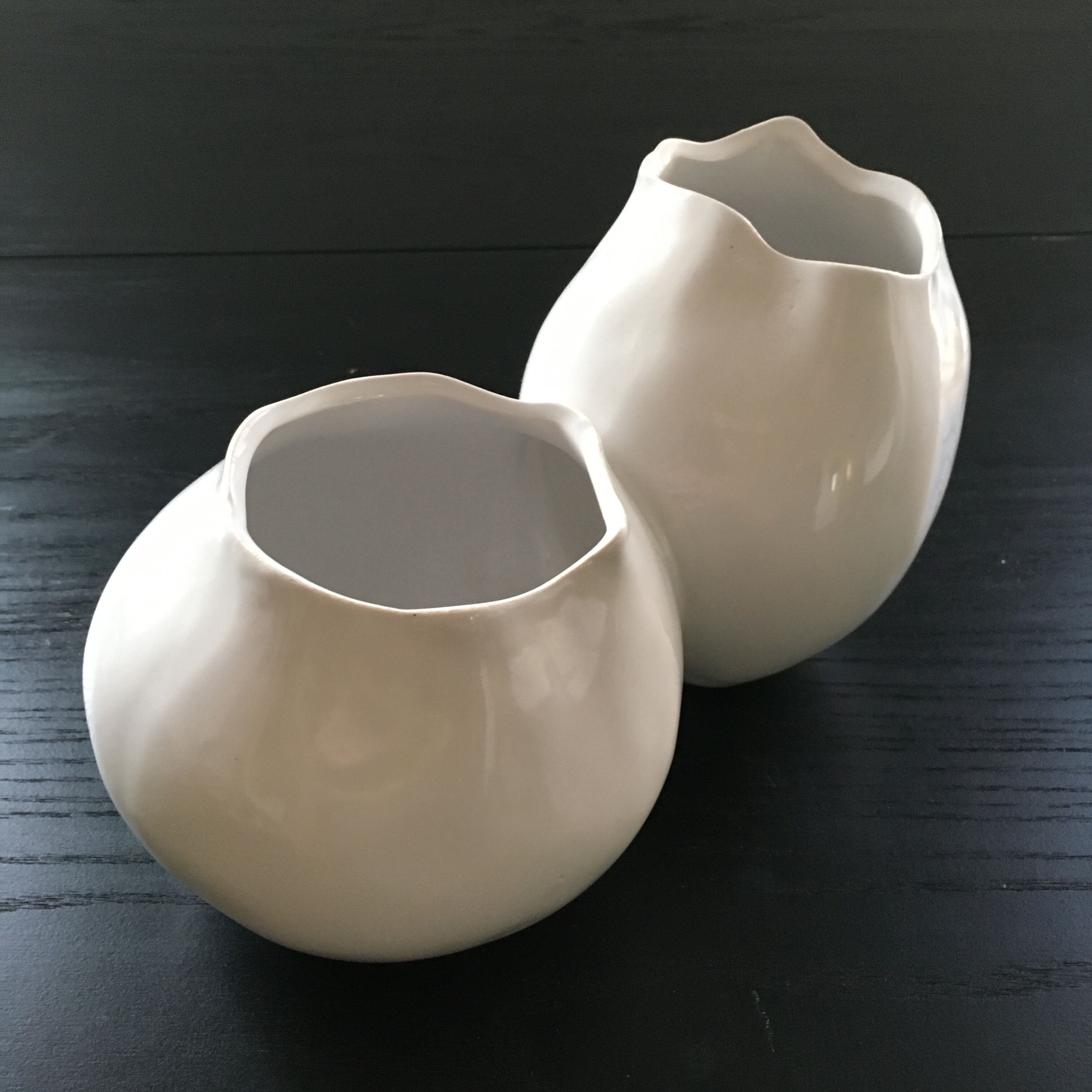 Double organic shaped vase