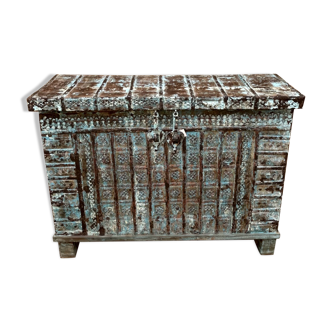 console - coffre de mariage en teck birman