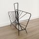 Mid century magazine rack - wire metal & perforated metal, vintage newspaper stand