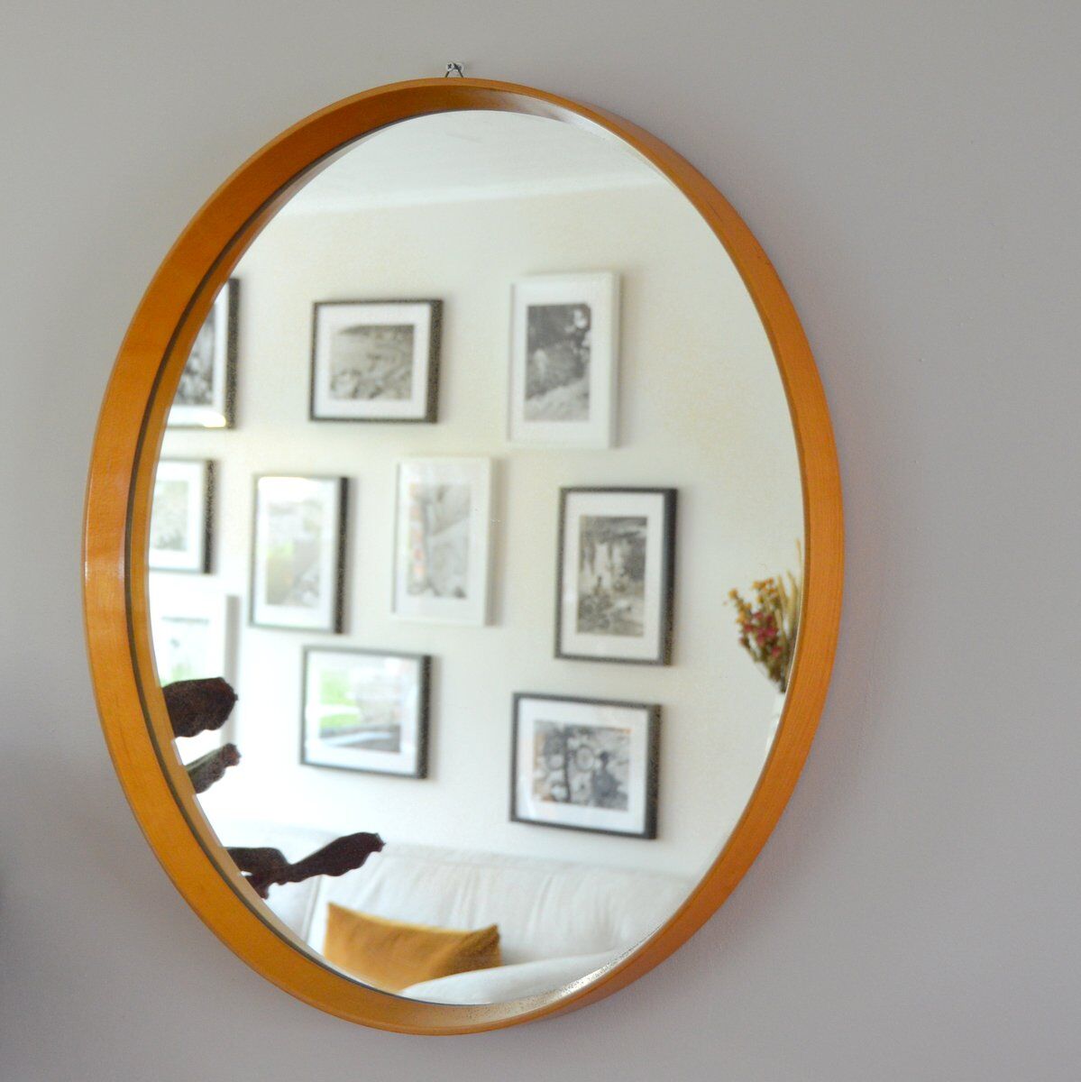 Scandinavian round mirror 1970s - 71cm