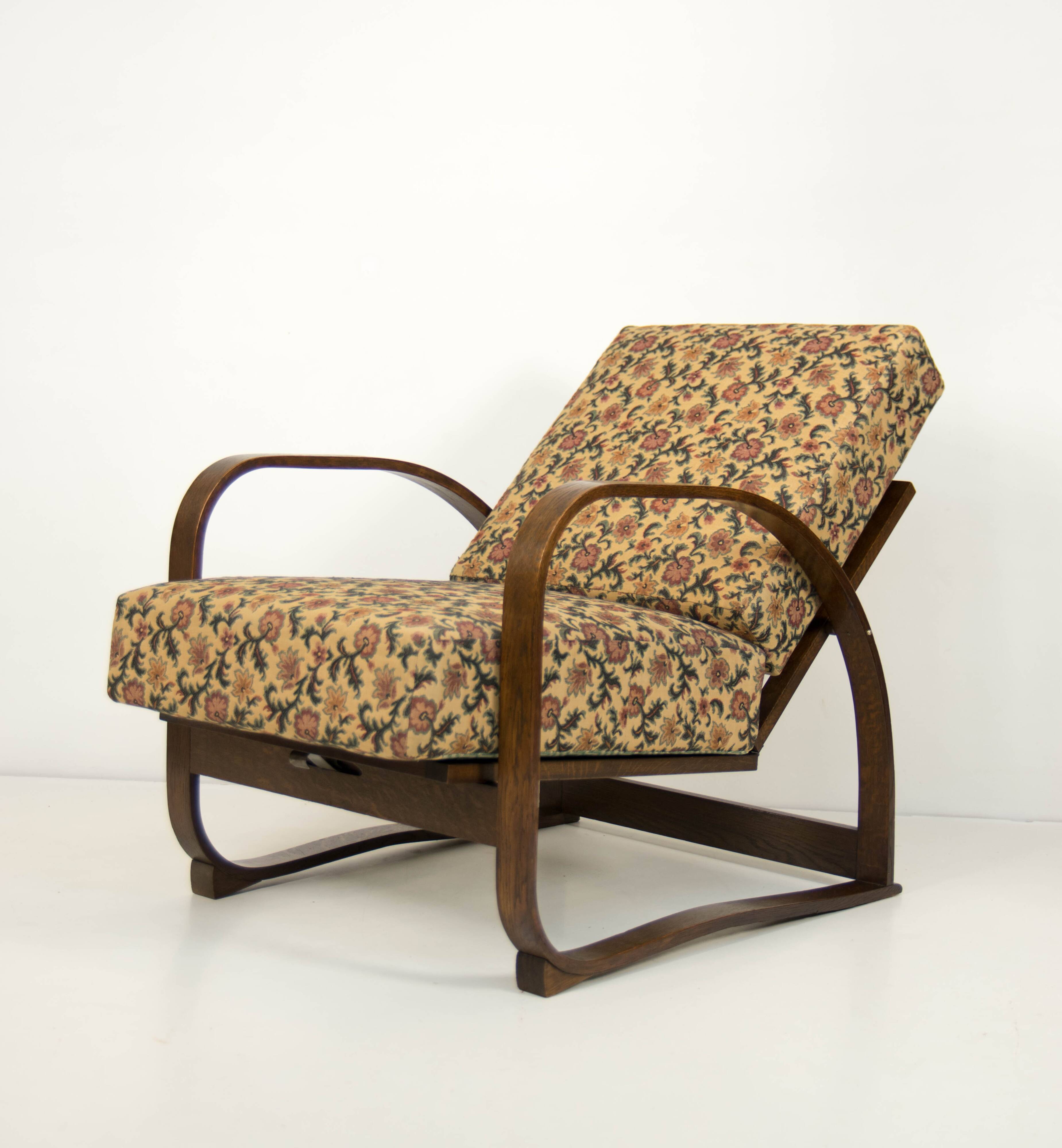 Adjustable Armchair H70 by Jindrich Halabala, 1930s