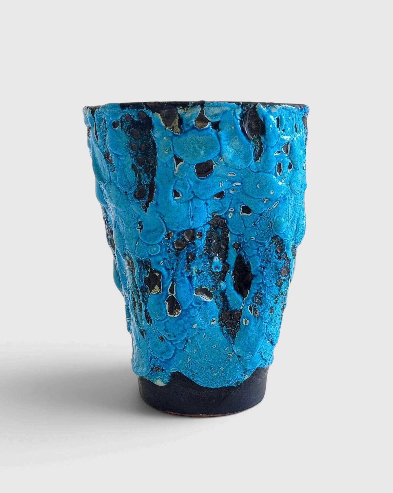 Charles Cart The Cyclops Blue Ceramic Vase, France, 1960s