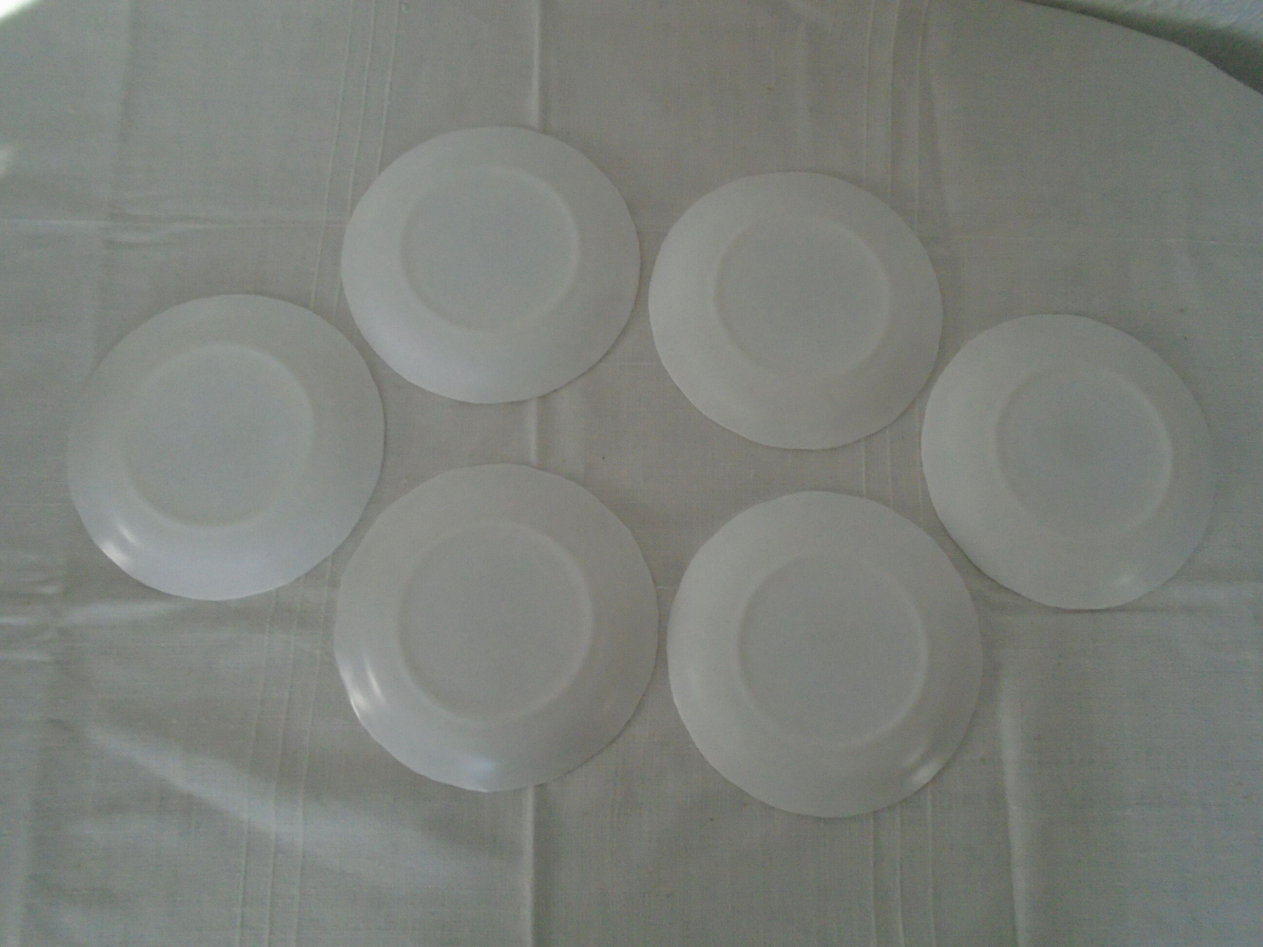 6 plates orange flowers - yellow Arcopal France Vintage