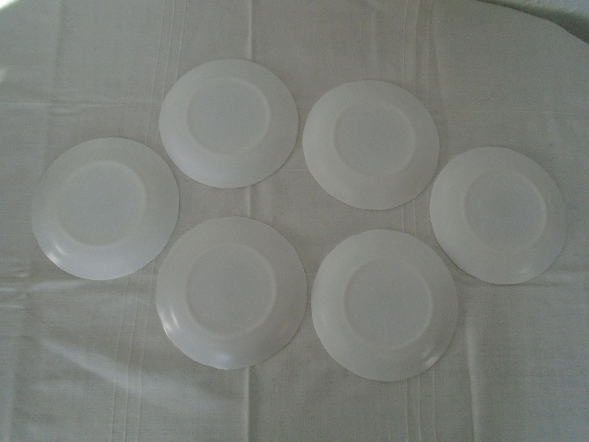 Set de 6 assiettes fleurs orange & jaune Arcopal France Vintage
