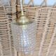Hammered glass table lamp with vintage style shade